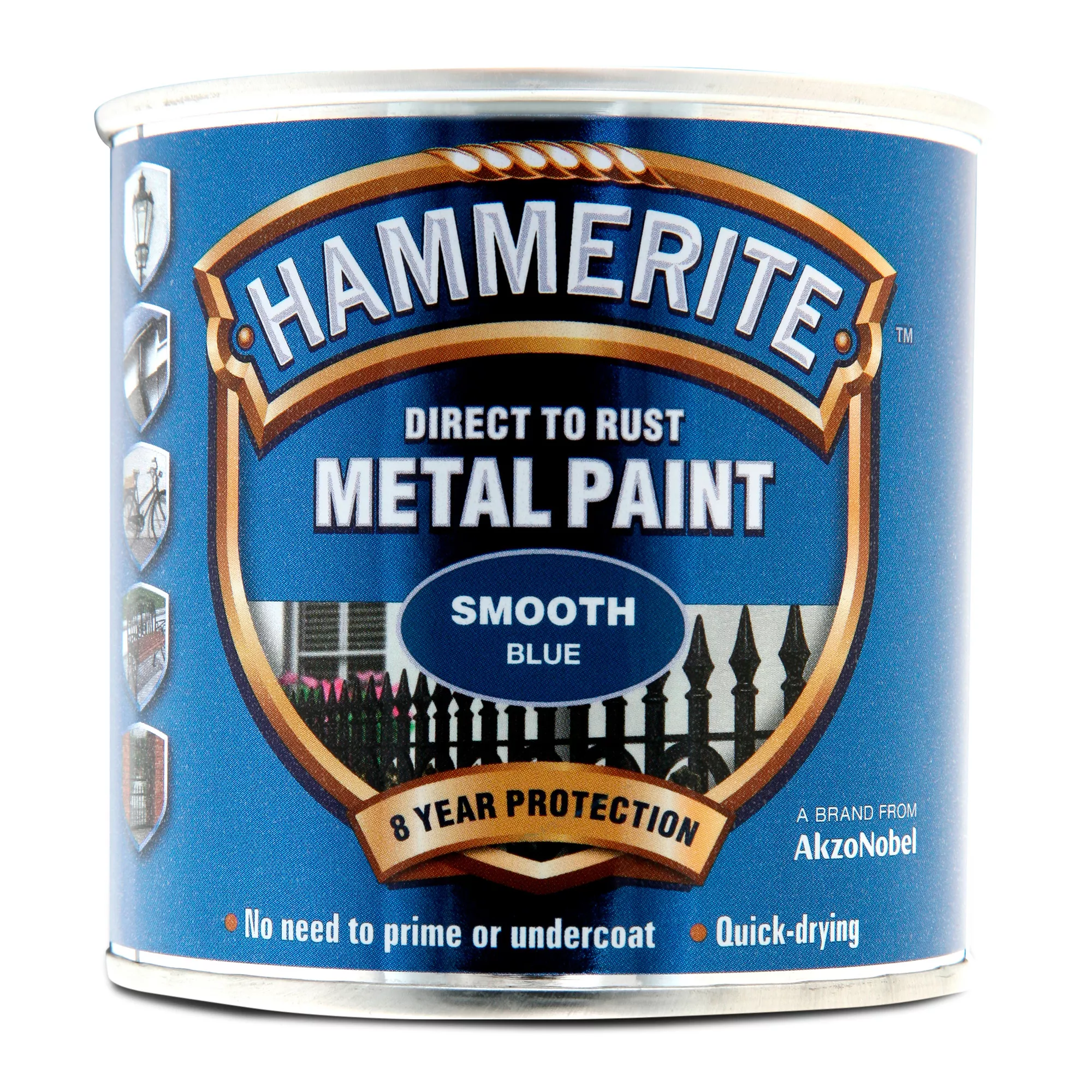 Hammerite Blue Gloss Metal Paint, 250ml 2 Hammerite Blue Gloss Metal Paint, 250ml - Image 2