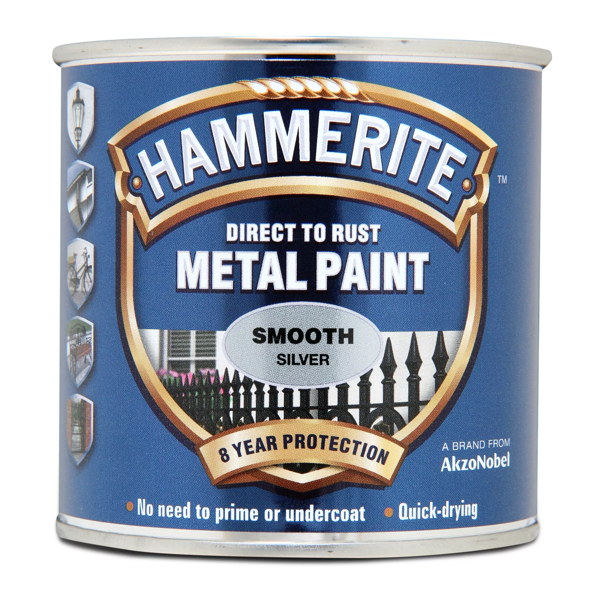 Hammerite Gloss Silver Effect Metal Paint, 250ml 2 Hammerite Gloss Silver Effect Metal Paint, 250ml - Image 2