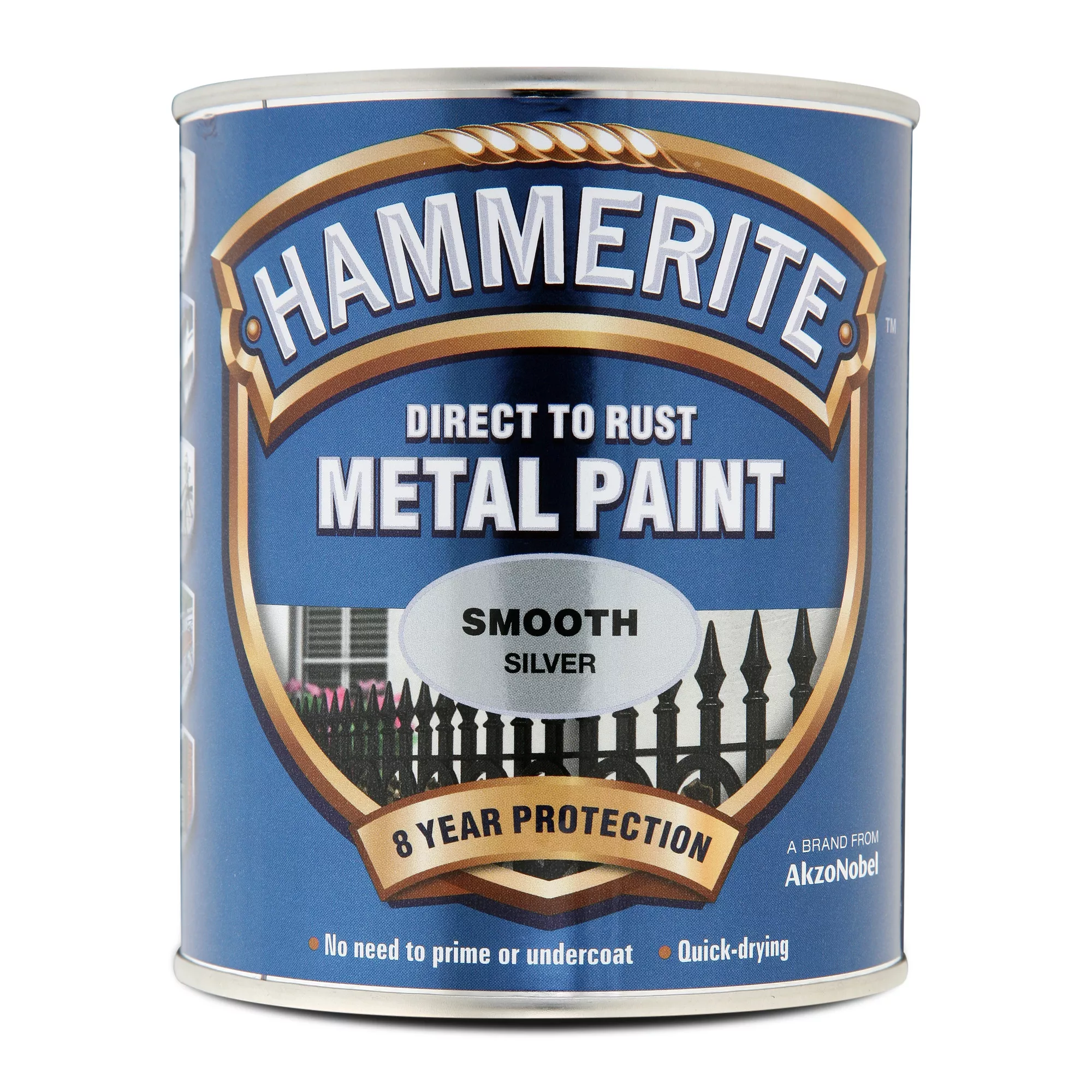 Hammerite Gloss Silver Effect Metal Paint, 750ml 2 Hammerite Gloss Silver Effect Metal Paint, 750ml - Image 2
