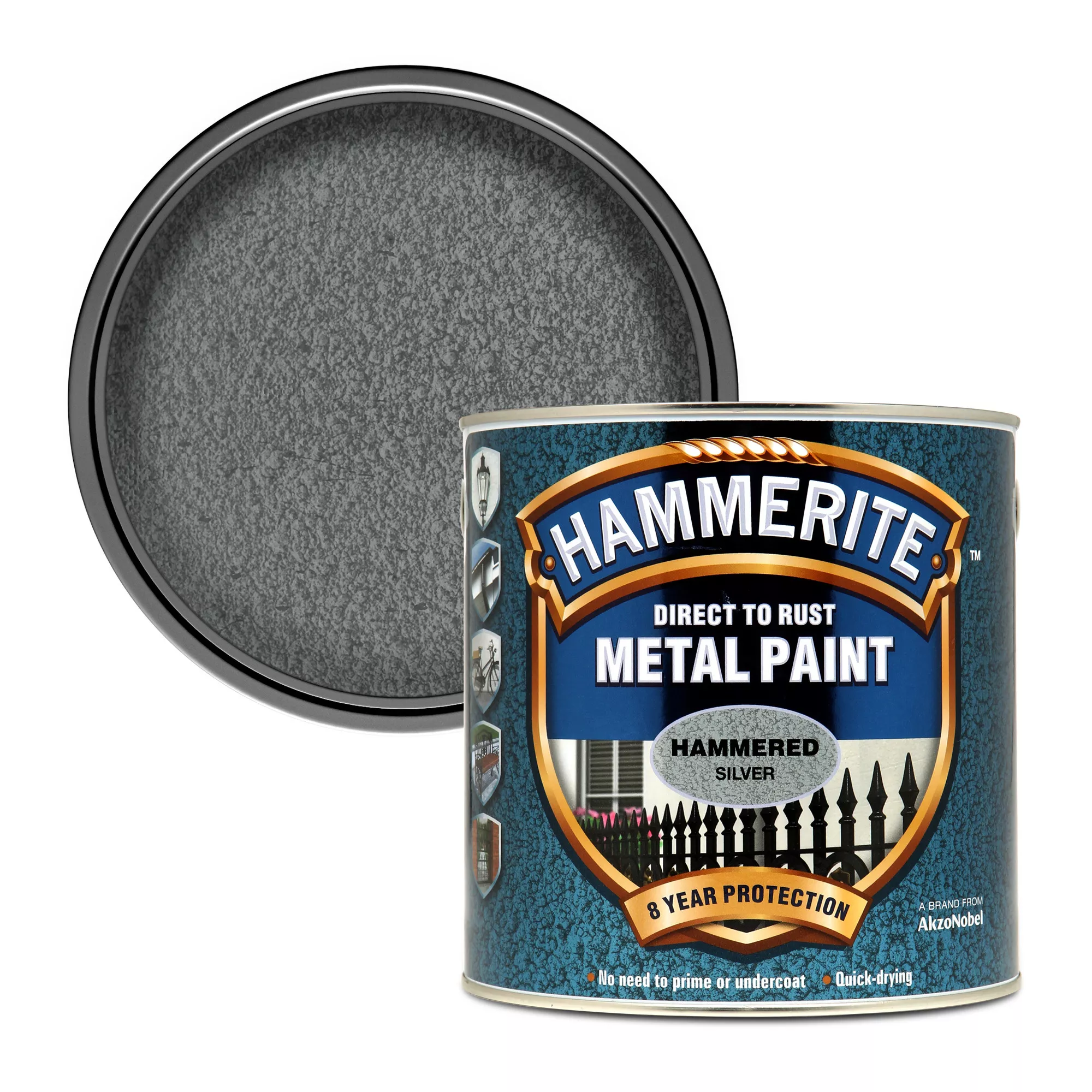 Hammerite Hammered Effect Metal Paint, 2.5L 1 Hammerite Hammered Effect Metal Paint, 2.5L