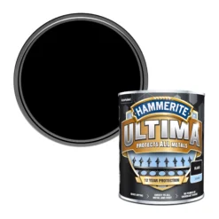 Hammerite Ultima Black Gloss Multi-surface Exterior Metal Paint, 750ml