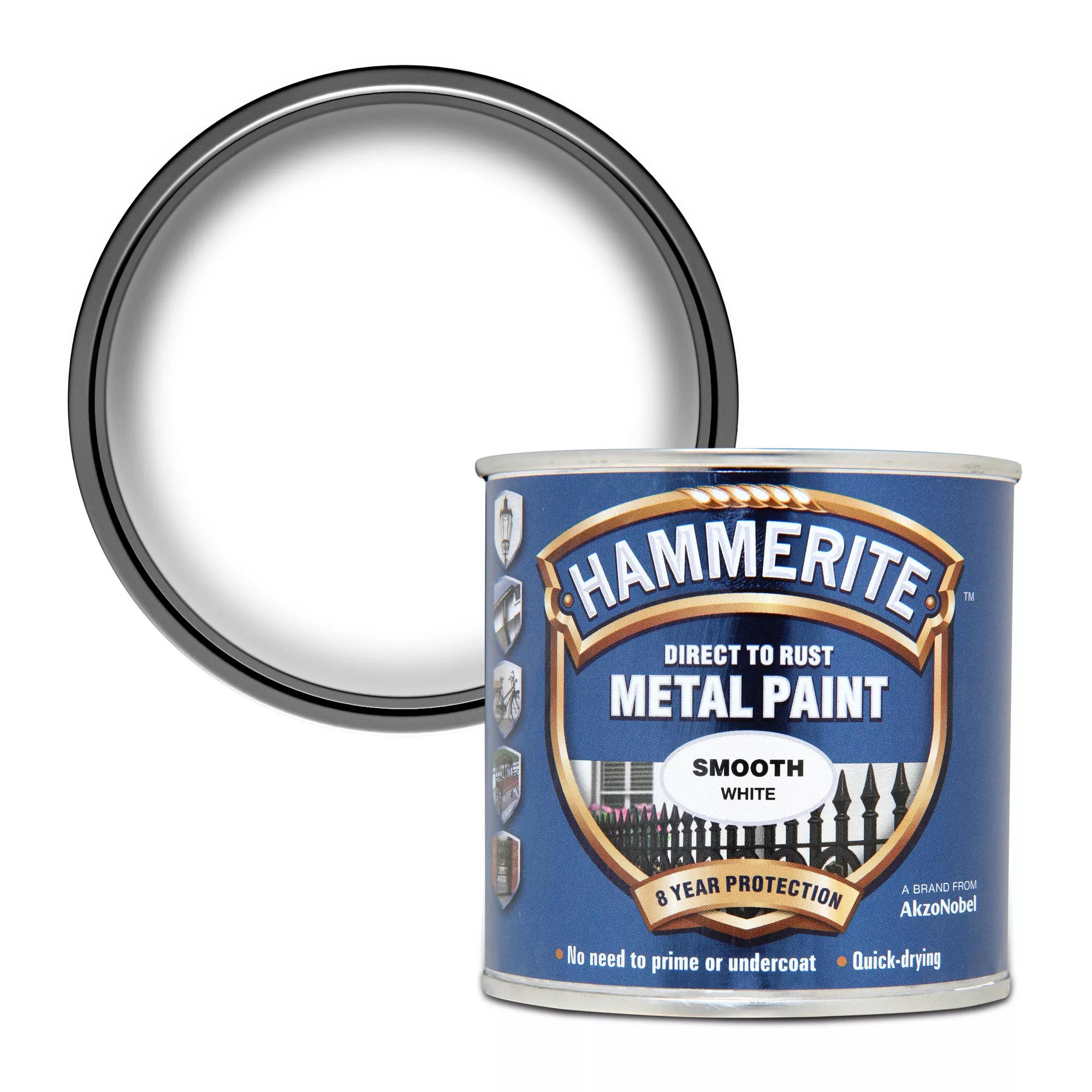 Hammerite White Gloss Metal Paint, 250ml 1 Hammerite White Gloss Metal Paint, 250ml