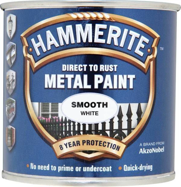 Hammerite White Gloss Metal Paint, 250ml 2 Hammerite White Gloss Metal Paint, 250ml - Image 2