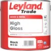 Leyland Trade Black Gloss Metal & Wood Paint, 2.5L