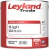 Leyland Trade Pure Brilliant White Gloss Metal & Wood Paint, 5L