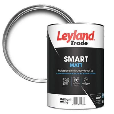Leyland Trade Smart Brilliant White Flat Matt Emulsion Paint, 5L 3 Leyland Trade Smart Brilliant White Flat Matt Emulsion Paint, 5L - Image 3