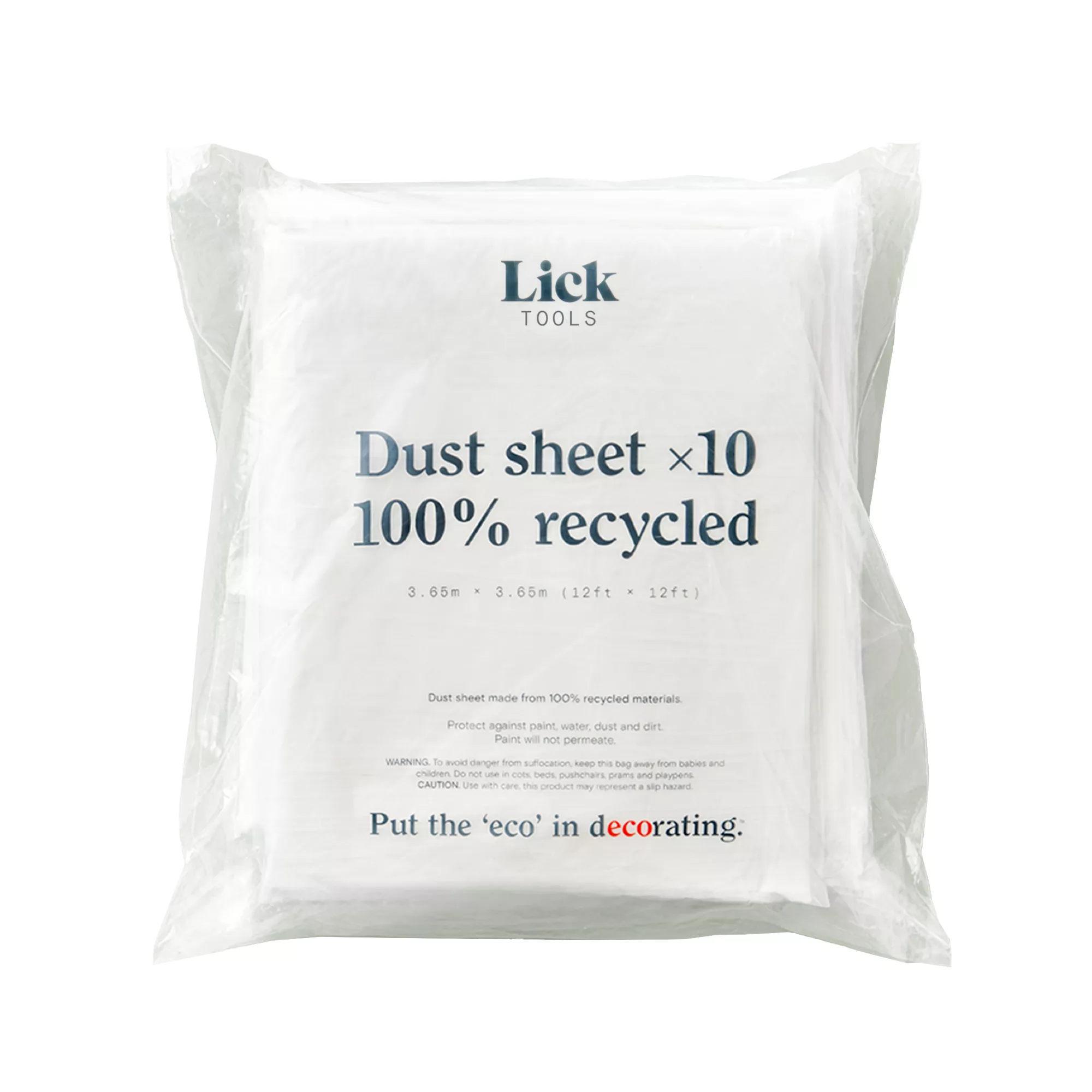 Lick Large 100% Recycled Plastic Dust Sheet, Pack Of 10 1 Lick Large 100% Recycled Plastic Dust Sheet, Pack Of 10
