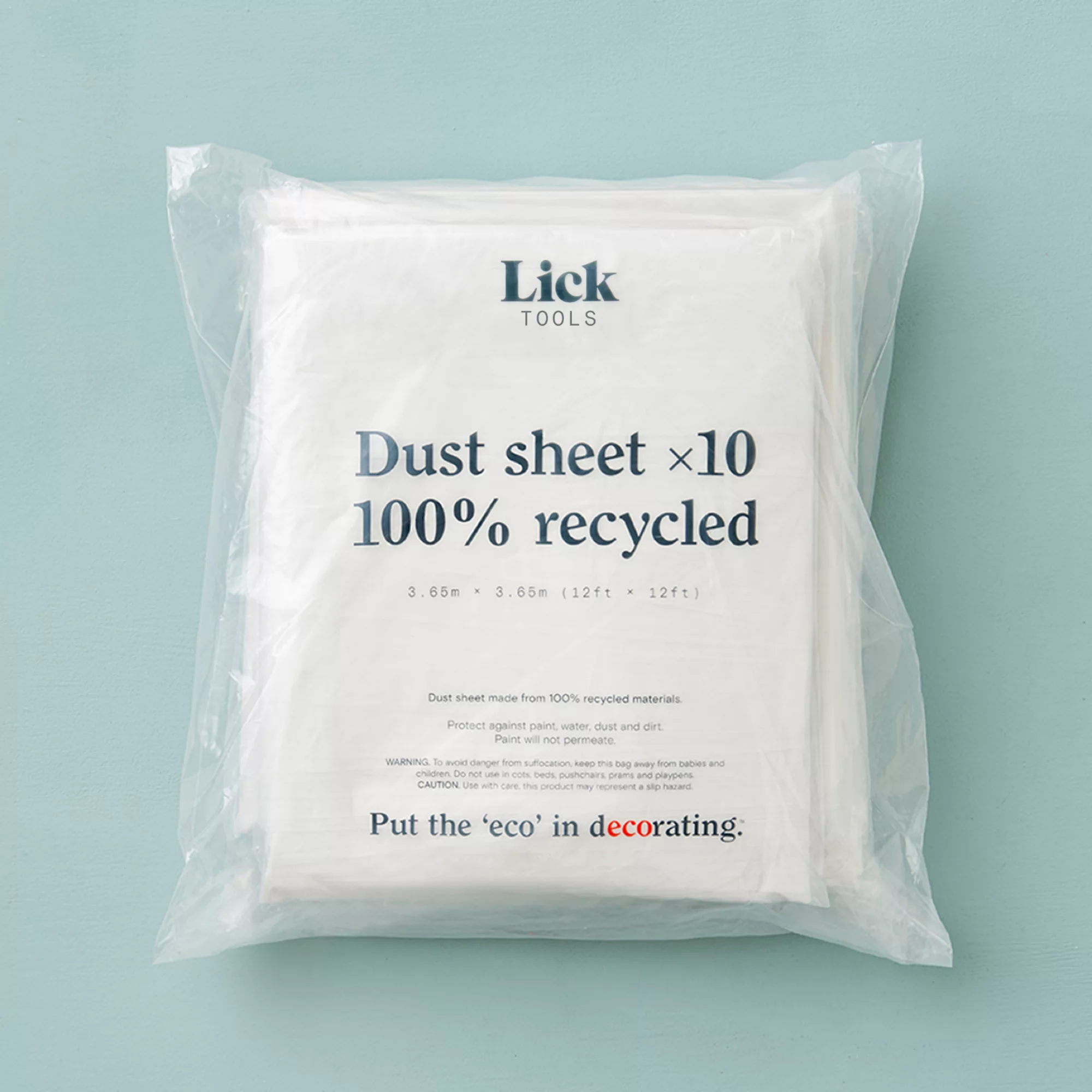 Lick Large 100% Recycled Plastic Dust Sheet, Pack Of 10 2 Lick Large 100% Recycled Plastic Dust Sheet, Pack Of 10 - Image 2