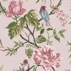 Next Birds & Blooms Mauve Floral Smooth Wallpaper -Outlet Paint Hub Store next birds blooms mauve floral smooth wallpaper5011583520170 37c bq