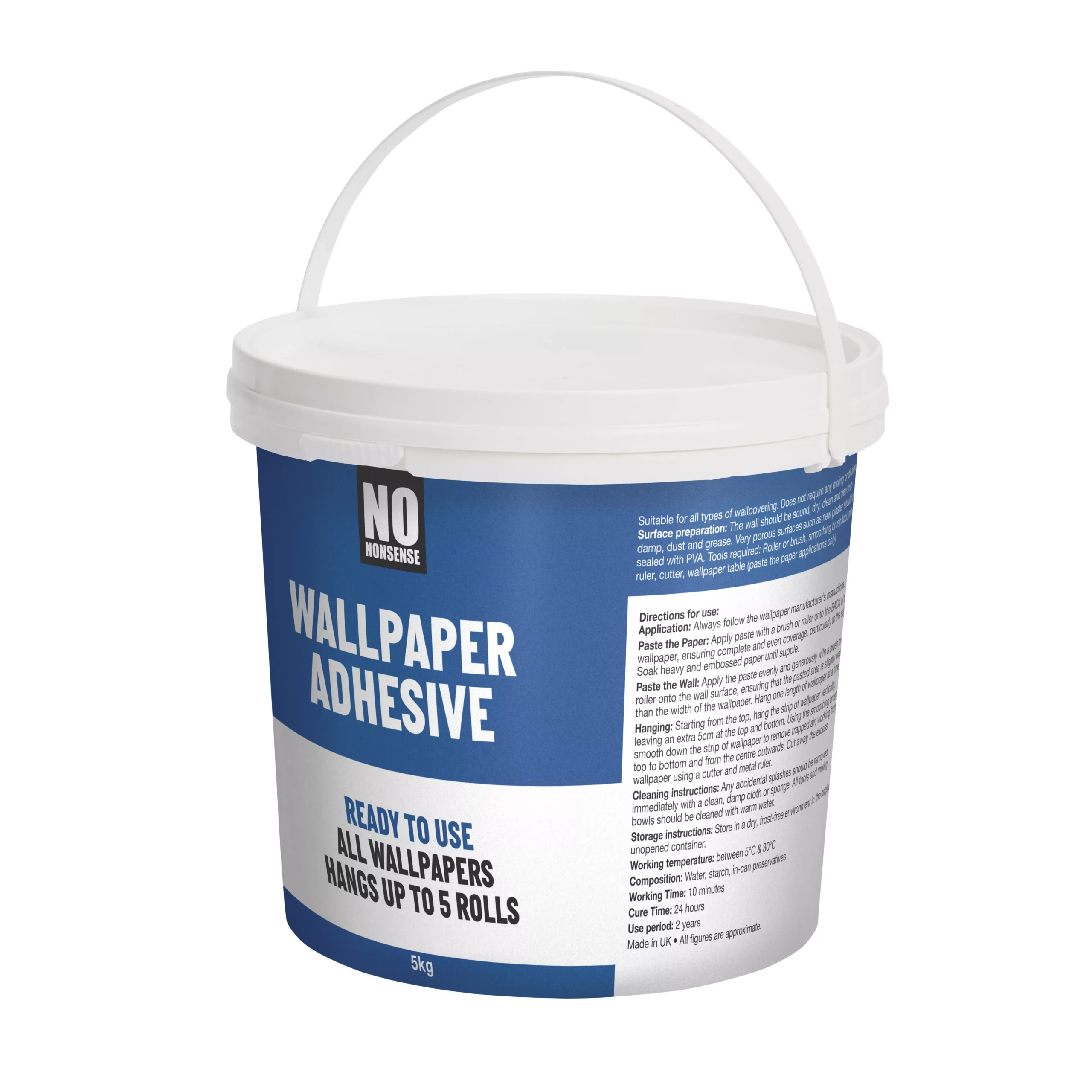 No Nonsense Ready Mixed Wallpaper Adhesive 5kg - 5 Rolls 2 No Nonsense Ready Mixed Wallpaper Adhesive 5kg - 5 Rolls - Image 2