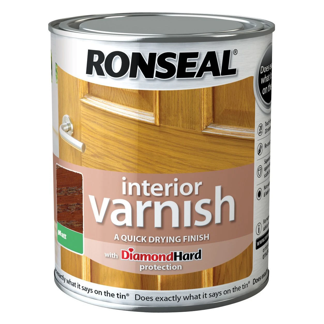 Ronseal Diamond Hard Dark Oak Matt Wood Varnish, 0.75L 1 Ronseal Diamond Hard Dark Oak Matt Wood Varnish, 0.75L