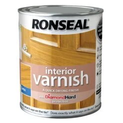 Ronseal Diamond Hard Light Oak Satin Wood Varnish, 0.25L