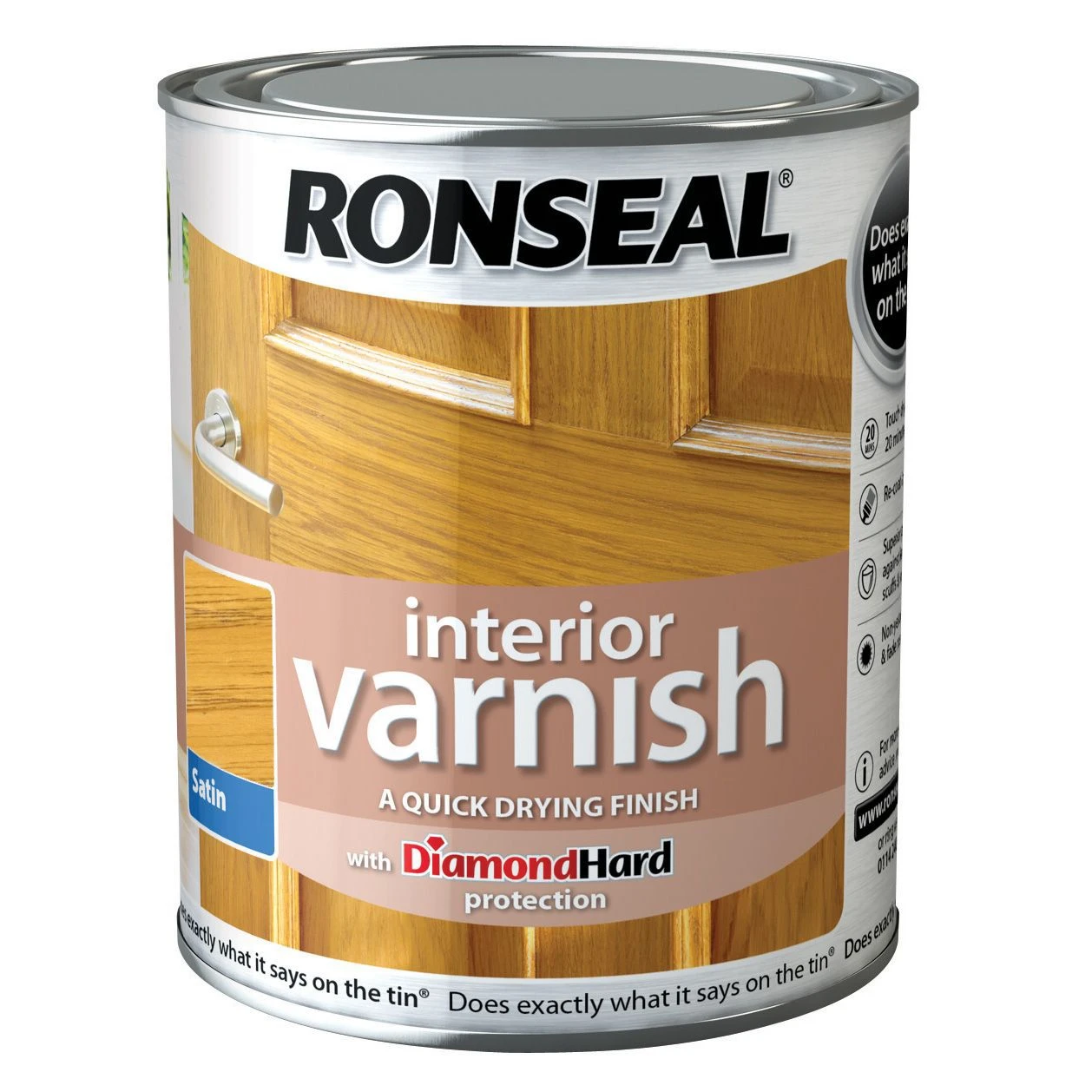 Ronseal Diamond Hard Light Oak Satin Wood Varnish, 0.25L 1 Ronseal Diamond Hard Light Oak Satin Wood Varnish, 0.25L