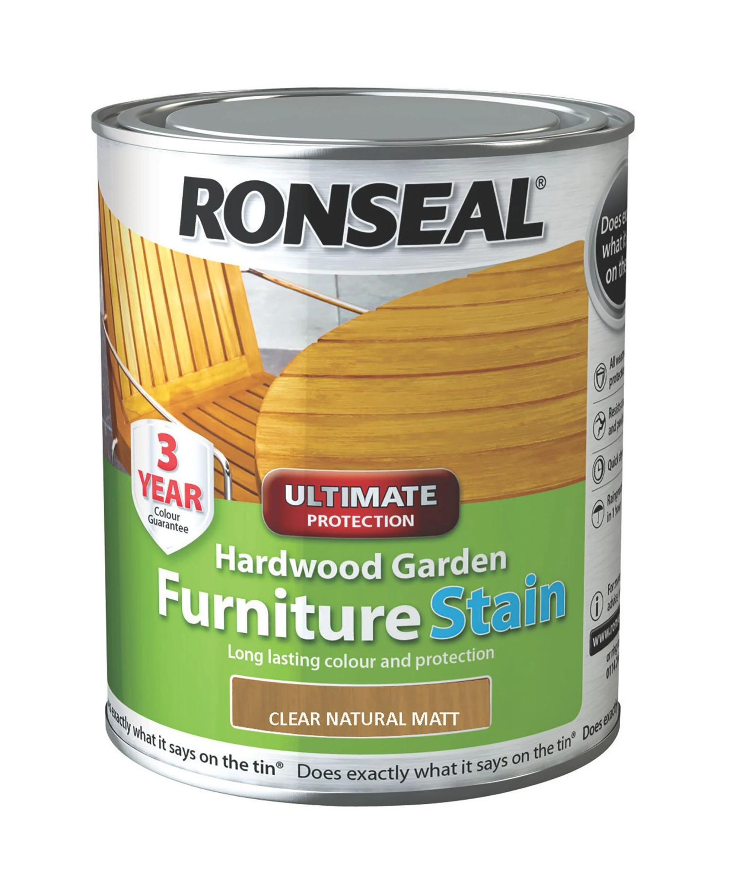 Ronseal Hardwood Furniture Wood Stain, 750ml 2 Ronseal Hardwood Furniture Wood Stain, 750ml - Image 2