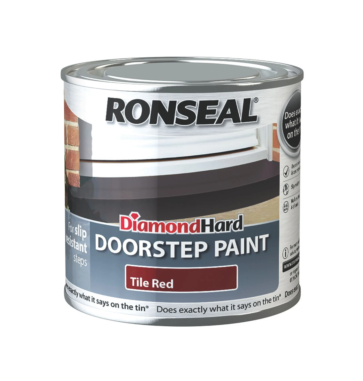 Ronseal Tile Red Satinwood Doorstep Paint, 250ml 1 Ronseal Tile Red Satinwood Doorstep Paint, 250ml