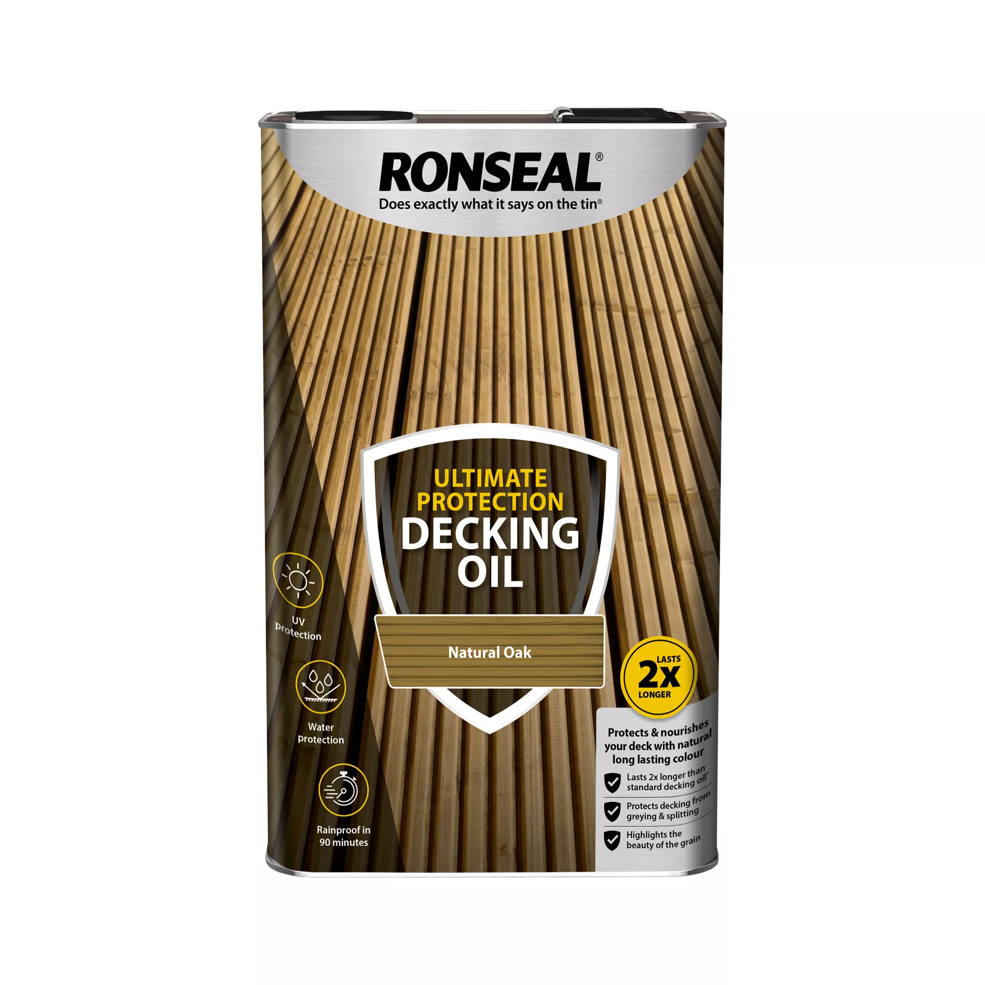 Ronseal Ultimate Natural Oak Decking Wood Oil, 5L 1 Ronseal Ultimate Natural Oak Decking Wood Oil, 5L