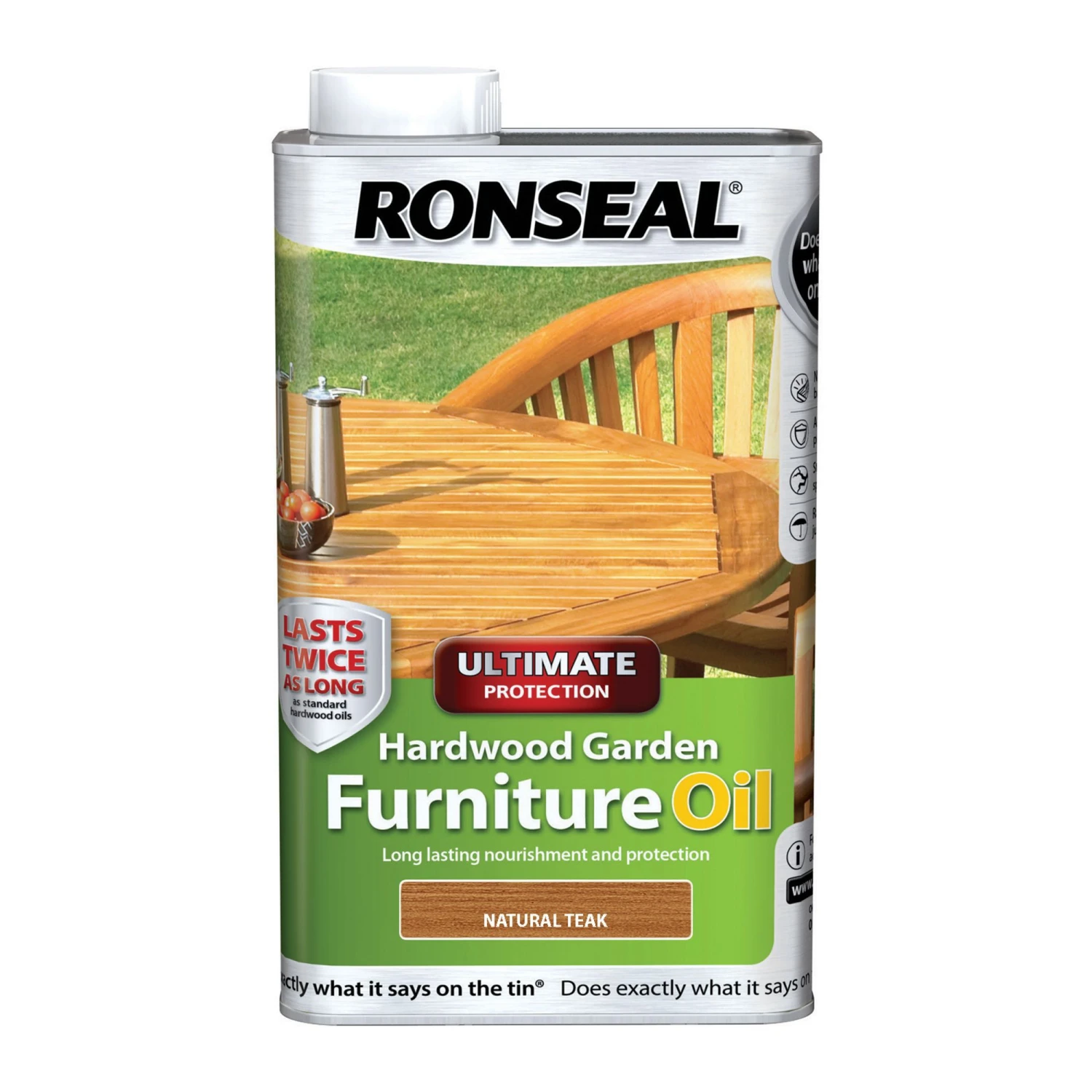 Ronseal Ultimate Natural Teak Furniture Wood Oil, 1L 2 Ronseal Ultimate Natural Teak Furniture Wood Oil, 1L - Image 2