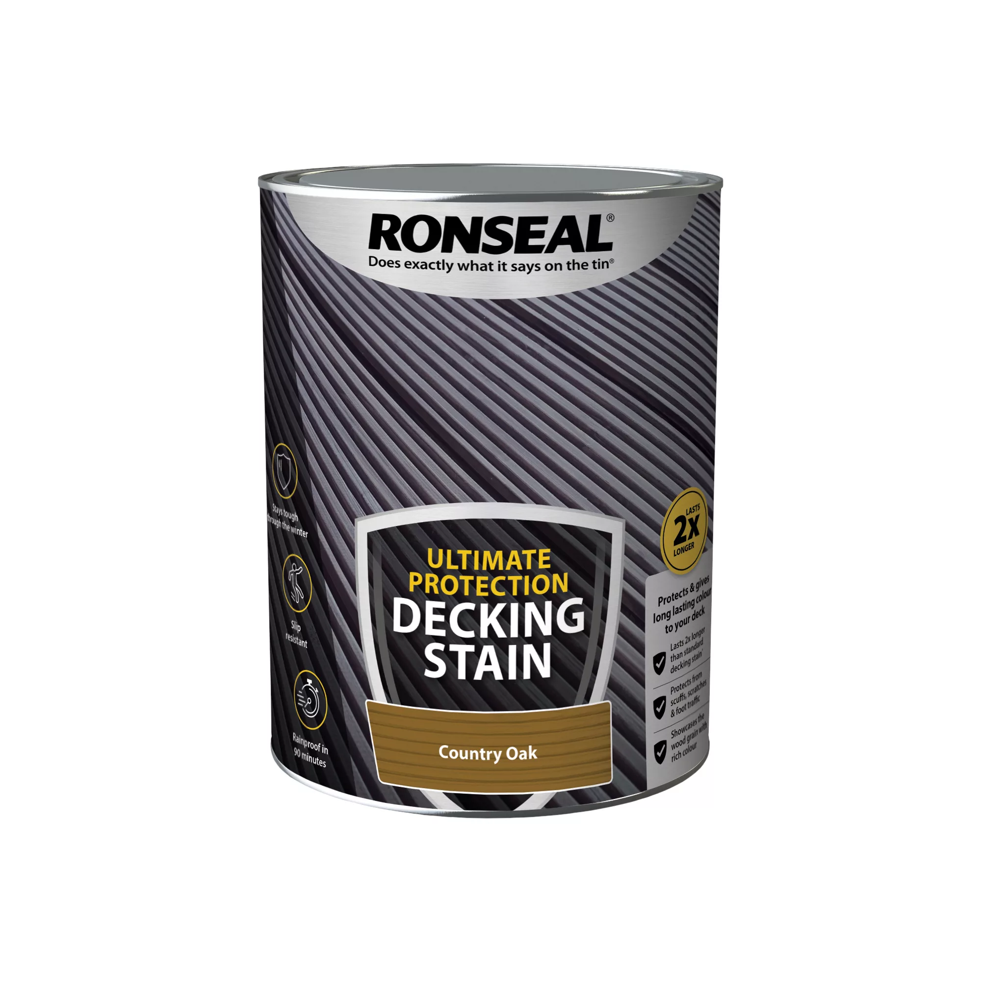 Ronseal Ultimate Protection Country Oak Matt Decking Wood Stain, 5L 2 Ronseal Ultimate Protection Country Oak Matt Decking Wood Stain, 5L - Image 2
