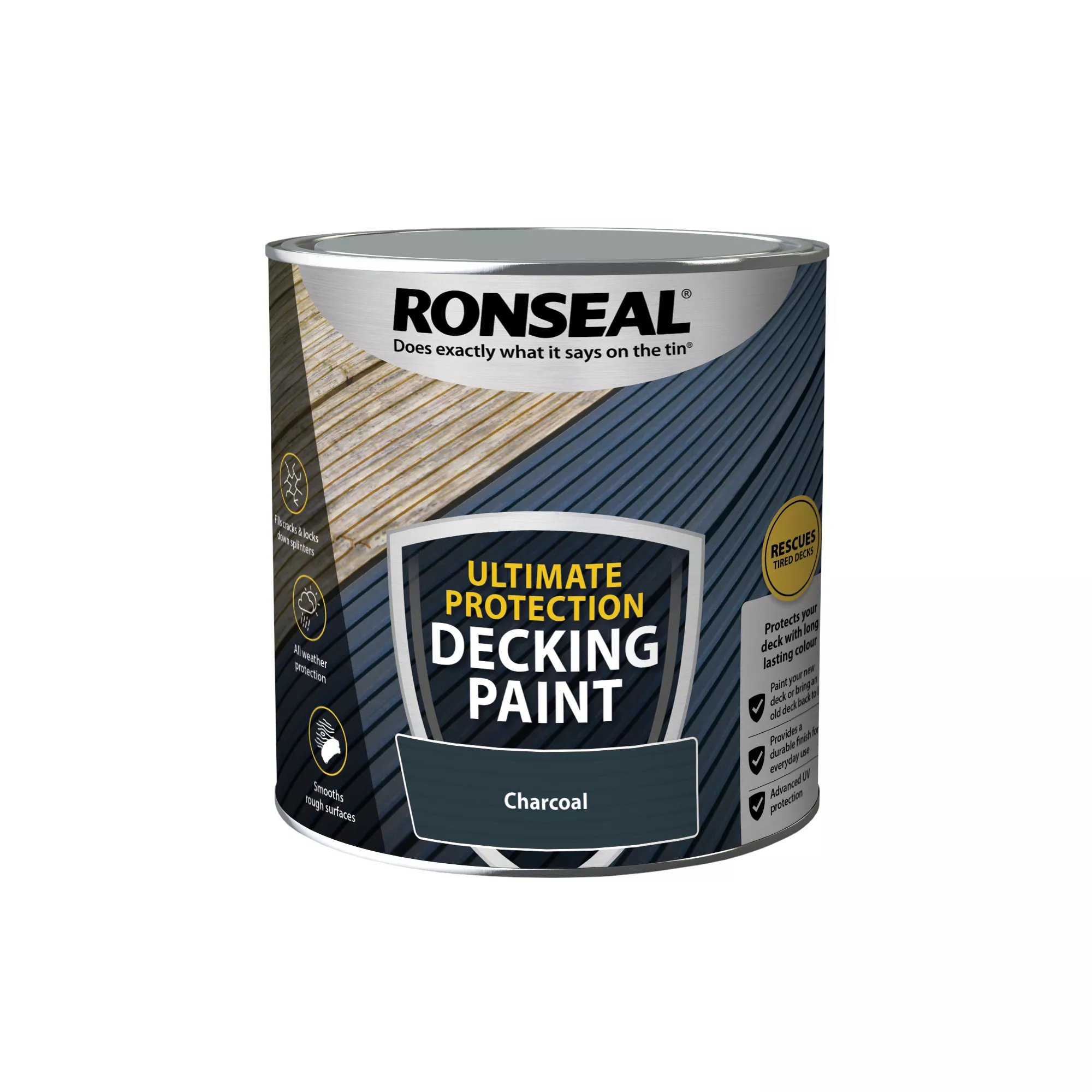 Ronseal Ultimate Protection Matt Charcoal Decking Paint, 2.5L 2 Ronseal Ultimate Protection Matt Charcoal Decking Paint, 2.5L - Image 2