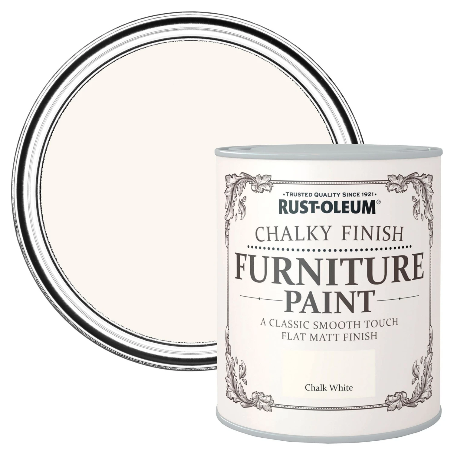 Rust-Oleum Chalk White Chalky Effect Matt Furniture Paint, 2.5L 2 Rust-Oleum Chalk White Chalky Effect Matt Furniture Paint, 2.5L - Image 2