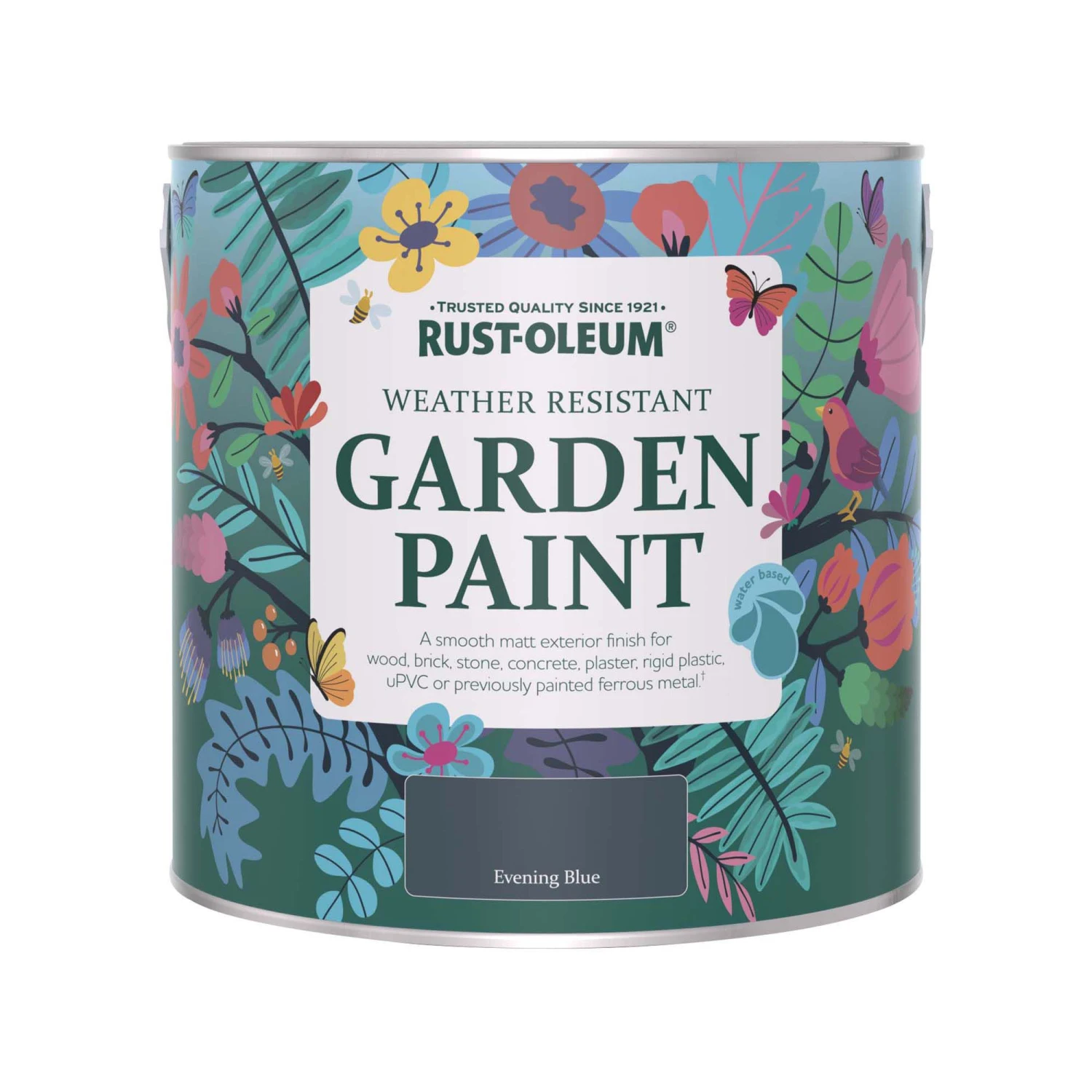 Rust-Oleum Garden Paint Evening Blue Matt Multi-surface Garden Paint, 2.5L Tin 2 Rust-Oleum Garden Paint Evening Blue Matt Multi-surface Garden Paint, 2.5L Tin - Image 2