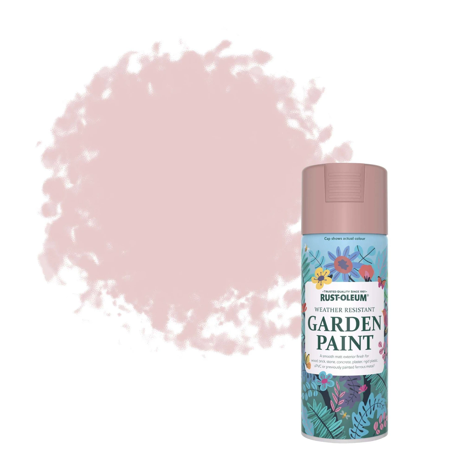 Rust-Oleum Garden Paint Pink Champagne Matt Multi-surface Garden Paint, 400ml Spray Can 1 Rust-Oleum Garden Paint Pink Champagne Matt Multi-surface Garden Paint, 400ml Spray Can