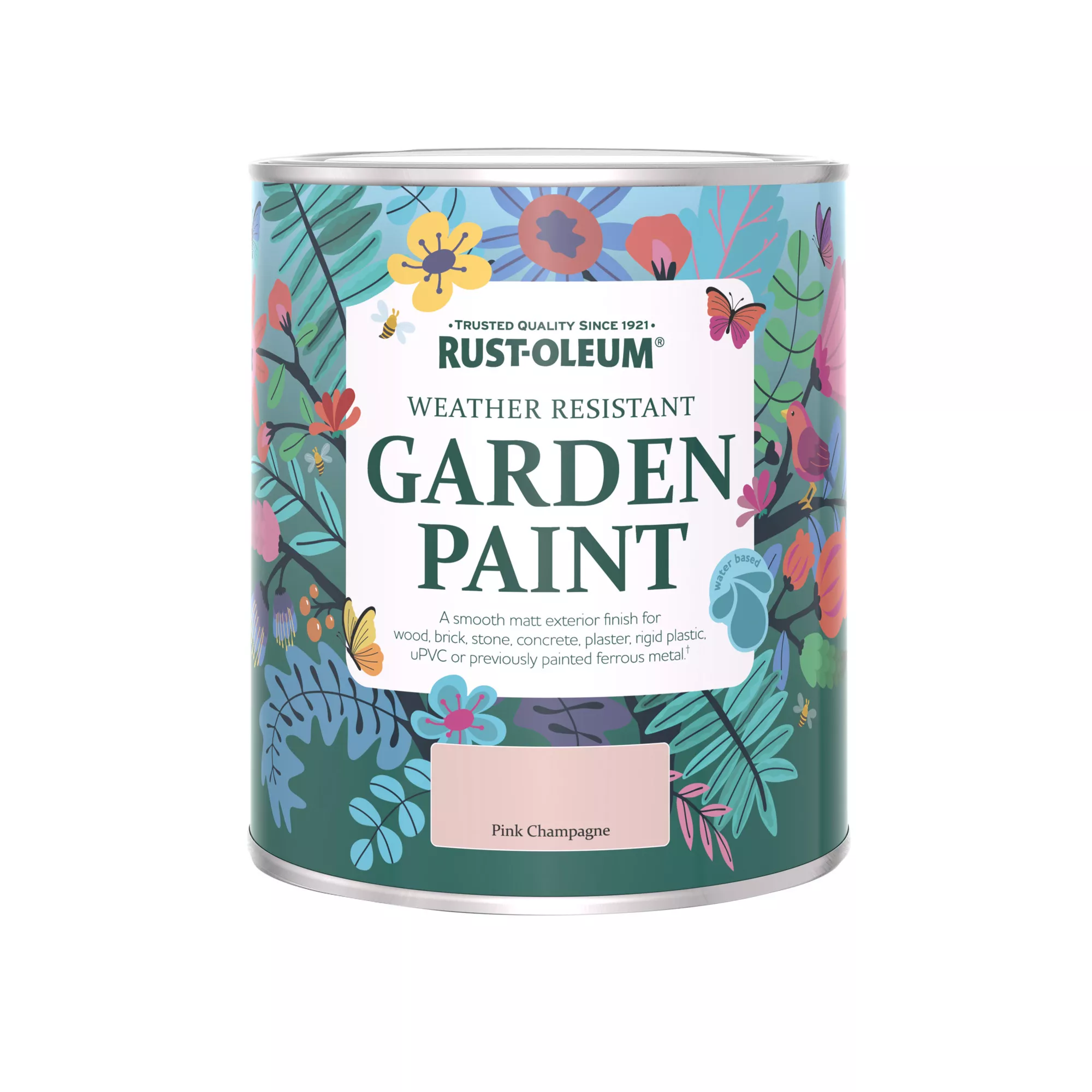 Rust-Oleum Garden Paint Pink Champagne Matt Multi-surface Garden Paint, 750ml Tin 2 Rust-Oleum Garden Paint Pink Champagne Matt Multi-surface Garden Paint, 750ml Tin - Image 2