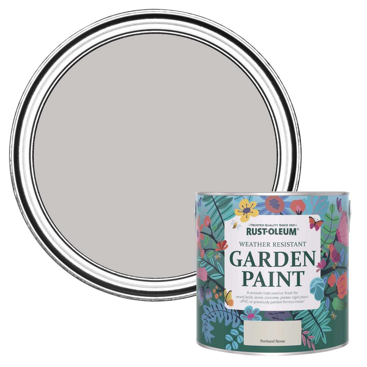 Rust-Oleum Garden Paint Portland Stone Matt Multi-surface Garden Paint, 2.5L Tin 1 Rust-Oleum Garden Paint Portland Stone Matt Multi-surface Garden Paint, 2.5L Tin
