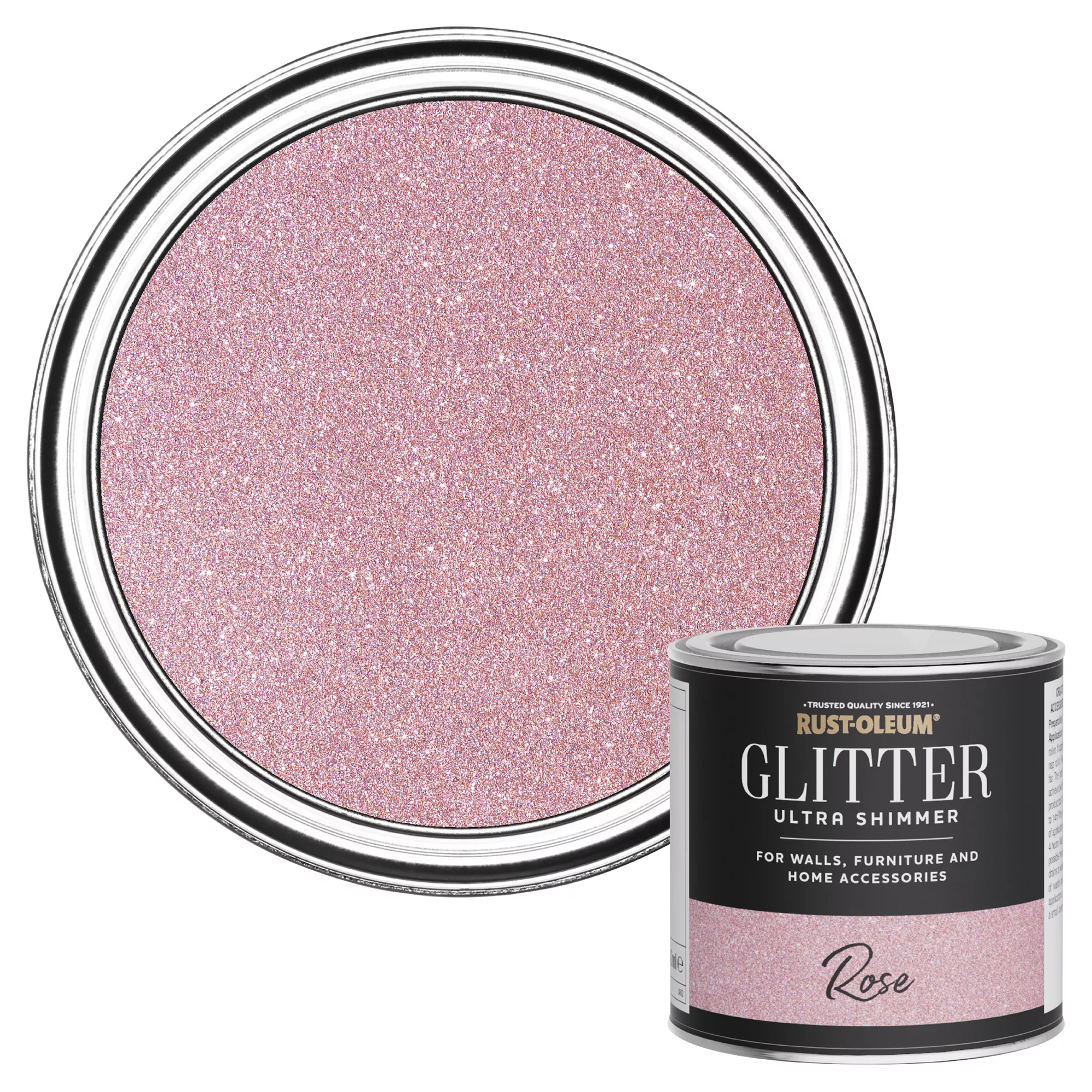 Rust-Oleum Ultra Shimmer Rose Glitter Effect Mid Sheen Multi-surface Topcoat Paint Glitter, 250ml 1 Rust-Oleum Ultra Shimmer Rose Glitter Effect Mid Sheen Multi-surface Topcoat Paint Glitter, 250ml