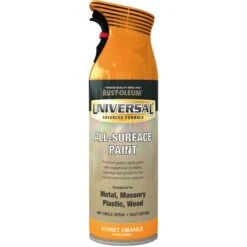 Rust-Oleum Universal Sunset Orange Gloss Multi-surface Spray Paint, 400ml -Outlet Paint Hub Store rust oleum universal sunset orange gloss multi surface spray paint 400ml5013296951043 08c bq