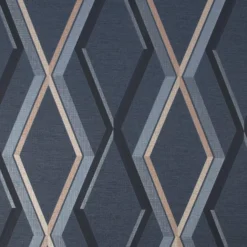 Superfresco Easy Prestige Navy Geometric Metallic Effect Smooth Wallpaper
