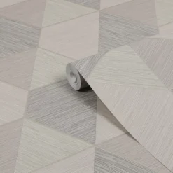 Superfresco Easy Wanderlust Natural Geometric Metallic Effect Smooth Wallpaper