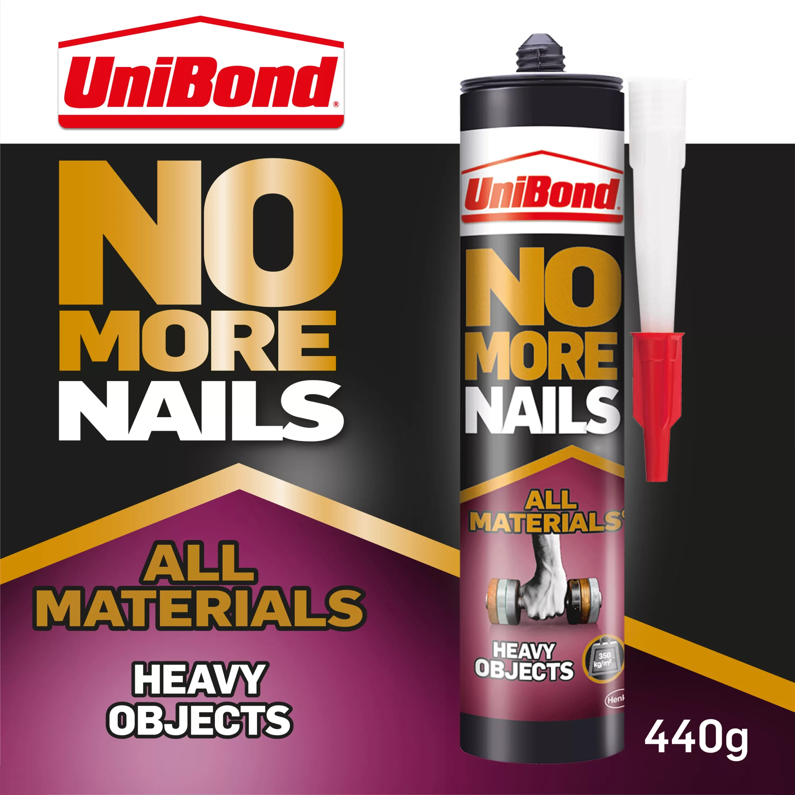 UniBond No More Nails All Materials White Grab Adhesive 440ml 2 UniBond No More Nails All Materials White Grab Adhesive 440ml - Image 2