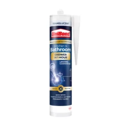 UniBond Speed Translucent Silicone-based Bathroom & Kitchen Sealant, 291ml