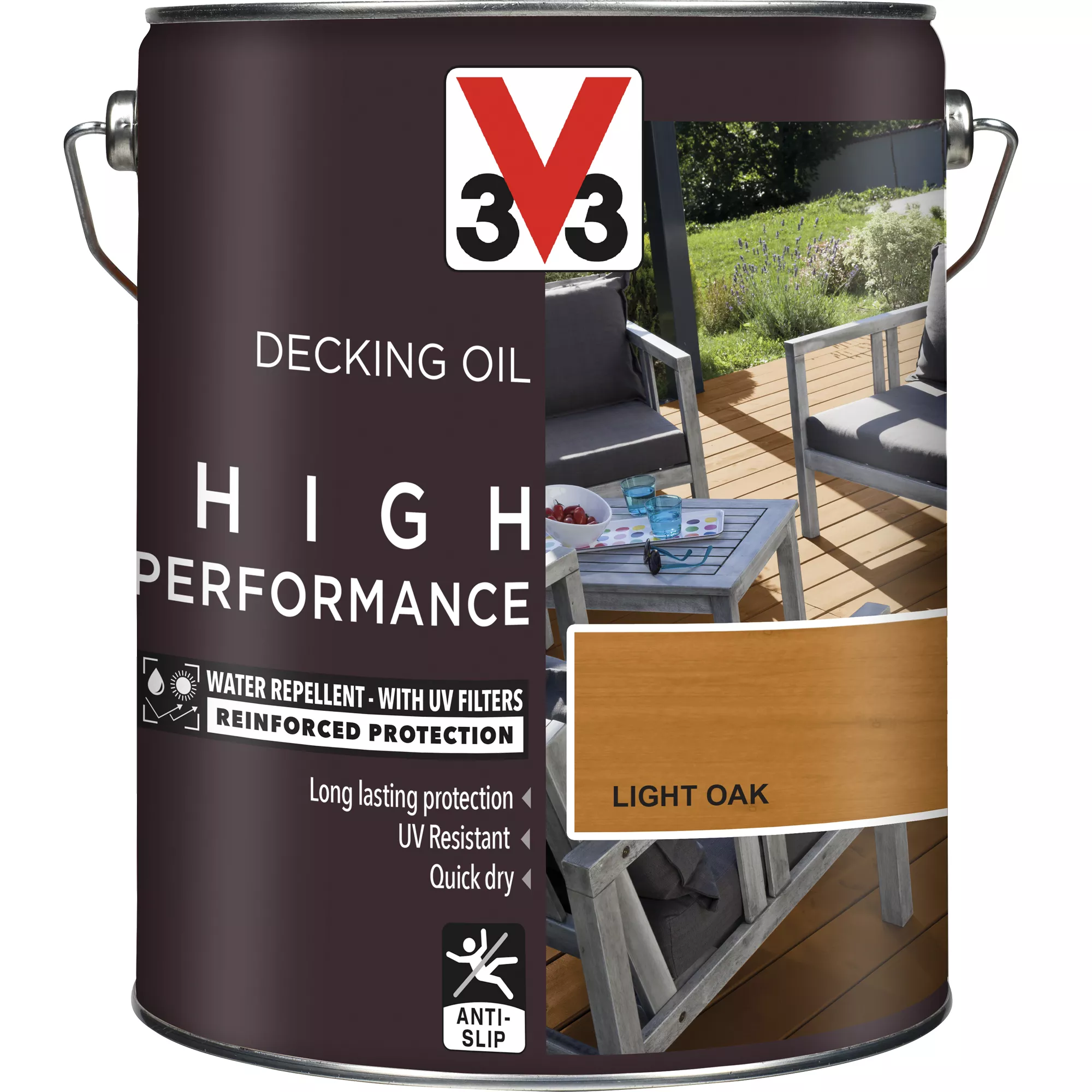 V33 High Performance Light Oak UV Resistant Decking Wood Oil, 5L 3 V33 High Performance Light Oak UV Resistant Decking Wood Oil, 5L - Image 3
