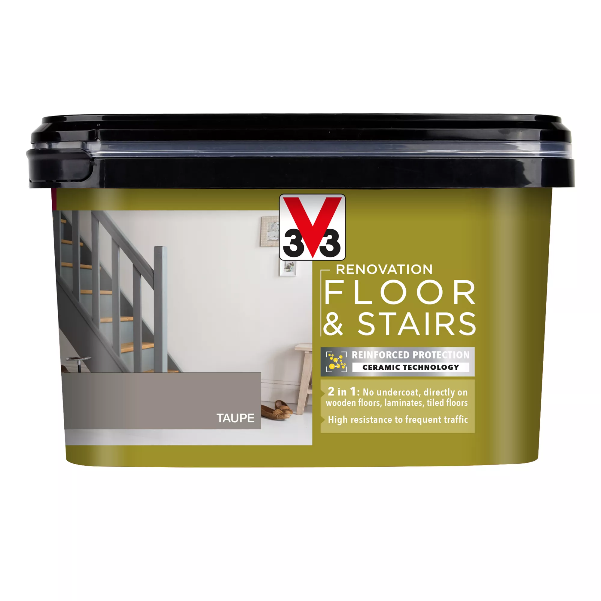 V33 High Performance Taupe Satinwood Floor & Stair Paint, 2L 2 V33 High Performance Taupe Satinwood Floor & Stair Paint, 2L - Image 2
