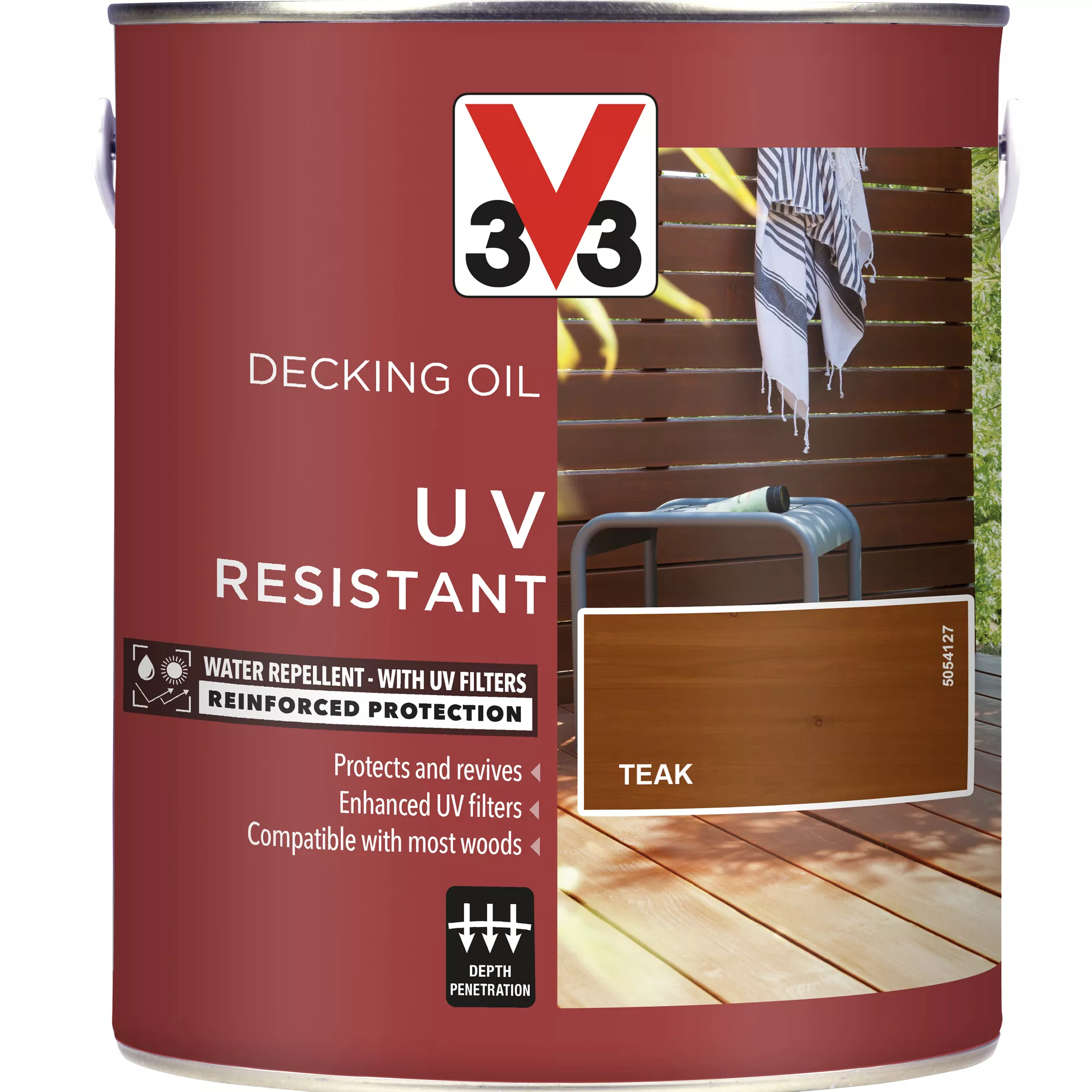 V33 Teak UV Resistant Decking Wood Oil, 2.5L 2 V33 Teak UV Resistant Decking Wood Oil, 2.5L - Image 2