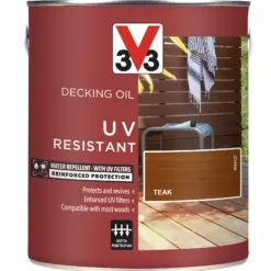 V33 Teak UV Resistant Decking Wood Oil, 2.5L 9 V33 Teak UV Resistant Decking Wood Oil, 2.5L -Outlet Paint Hub Store v33 teak uv resistant decking wood oil 2 5l3153895163088 08c bq