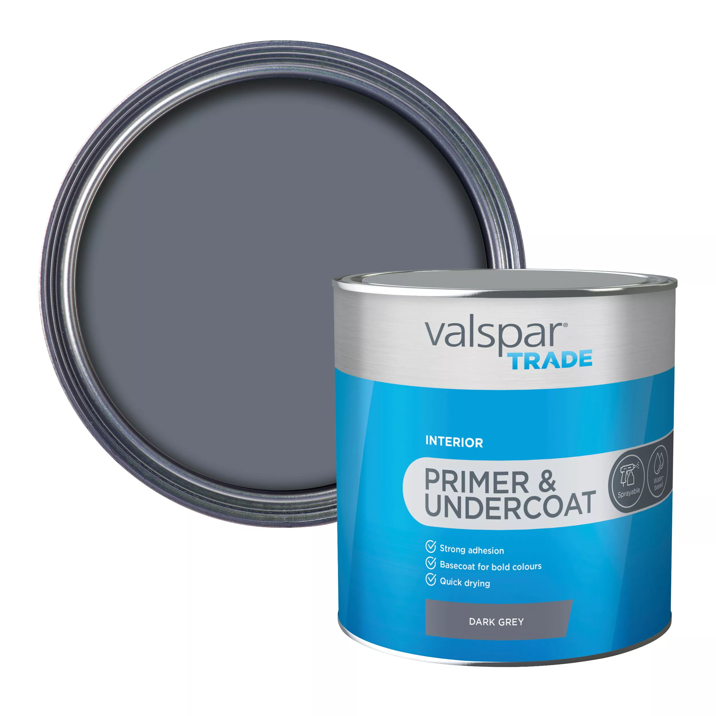 Valspar Trade Dark Grey Multi-surface Primer, 2.5L 1 Valspar Trade Dark Grey Multi-surface Primer, 2.5L