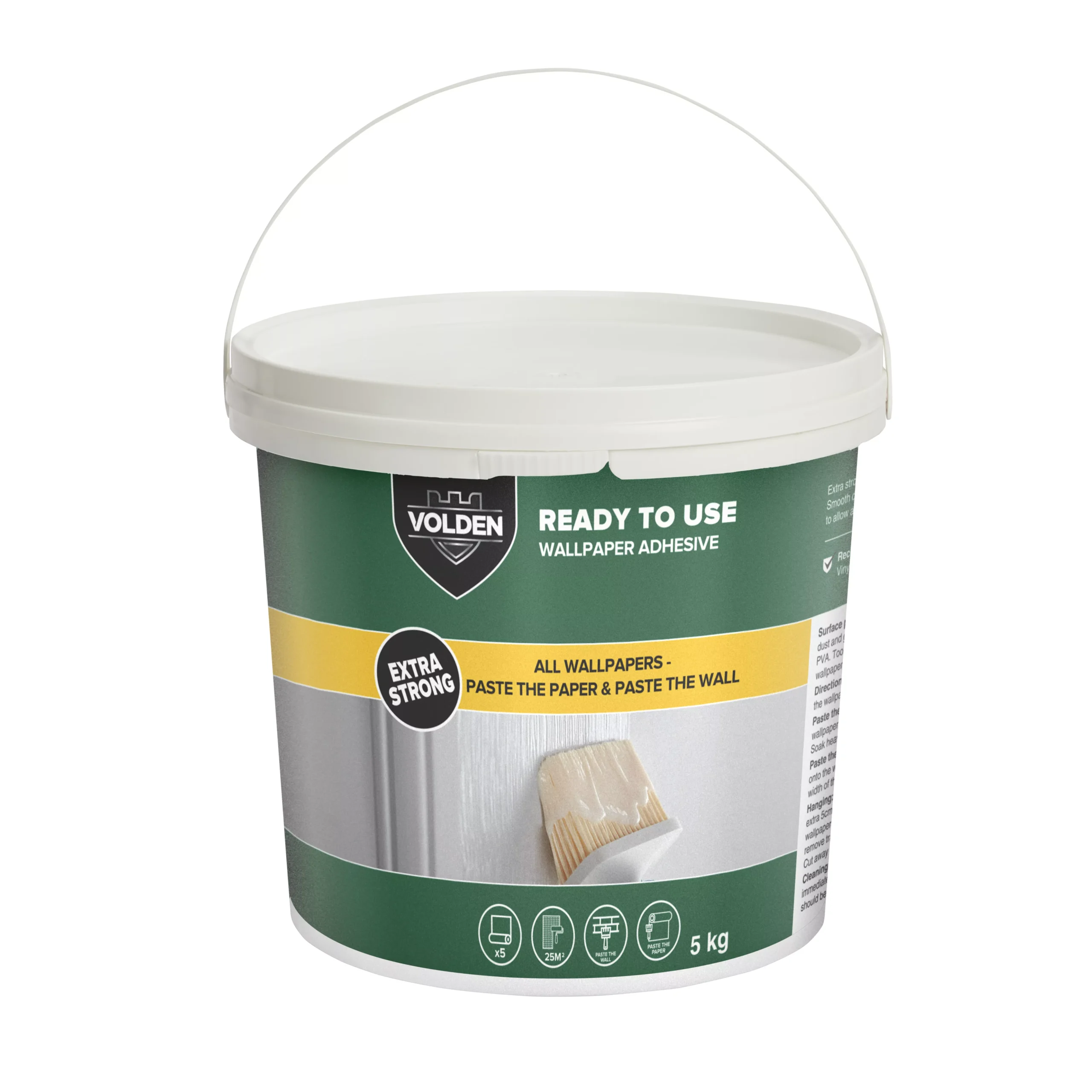 Volden Ready Mixed Wallpaper Adhesive 5kg - 5 Rolls 1 Volden Ready Mixed Wallpaper Adhesive 5kg - 5 Rolls