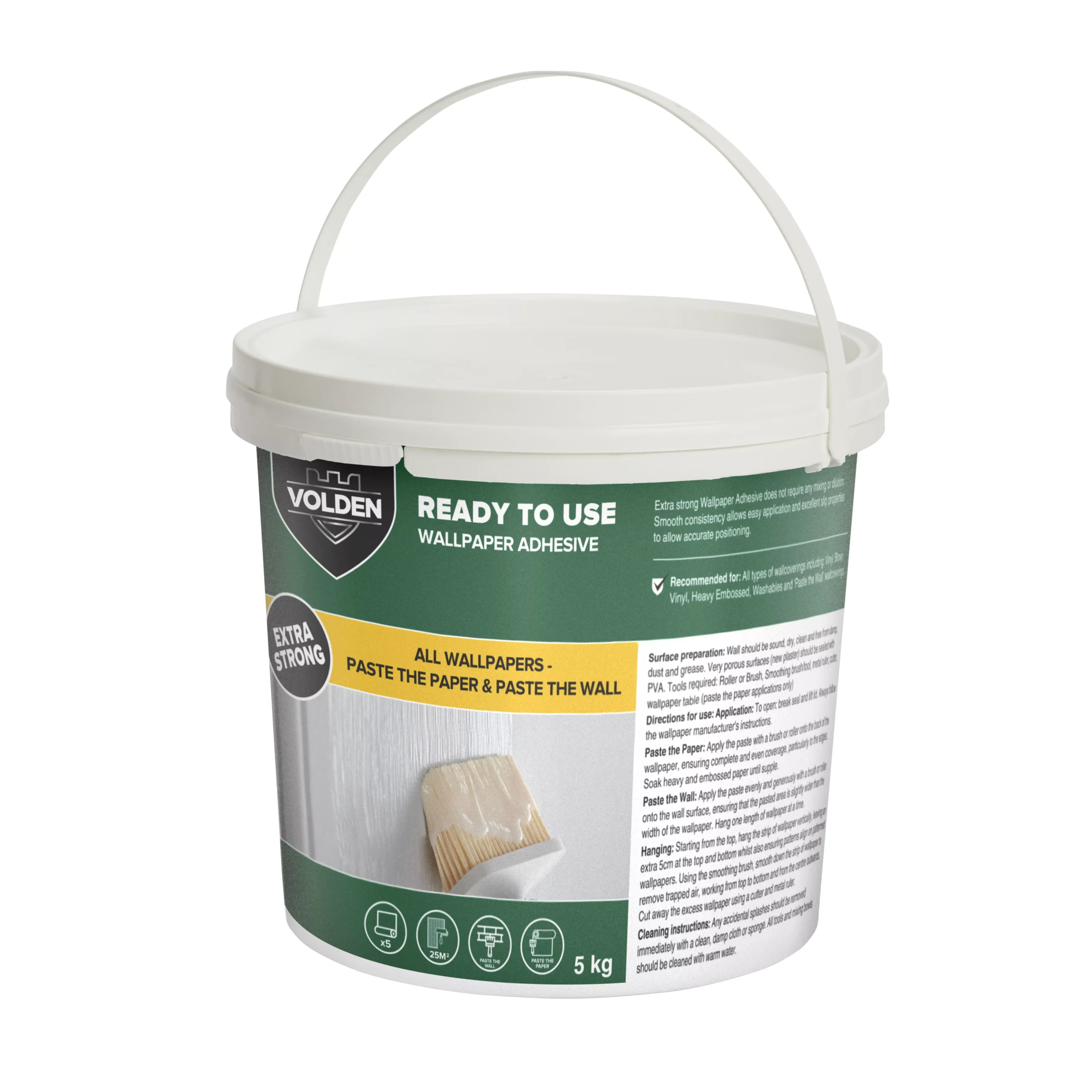 Volden Ready Mixed Wallpaper Adhesive 5kg - 5 Rolls 2 Volden Ready Mixed Wallpaper Adhesive 5kg - 5 Rolls - Image 2