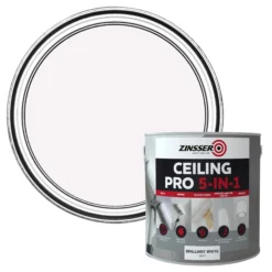 Zinsser Ceiling Pro White Plasterboard Matt Cover-up Paint, 2.5L