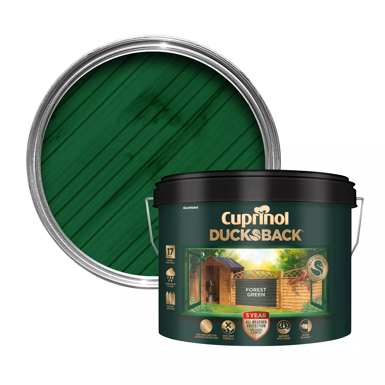 Outlet Paint Hub Store -Outlet Paint Hub Store cuprinol 5 year ducksback forest green fence shed treatment 9l5010368017485 01c bq